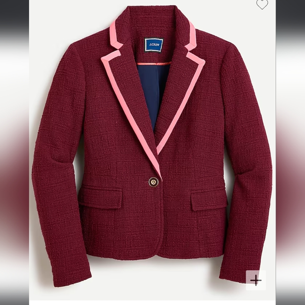 J Crew Burgundy Pink Blazer and Skirt Set